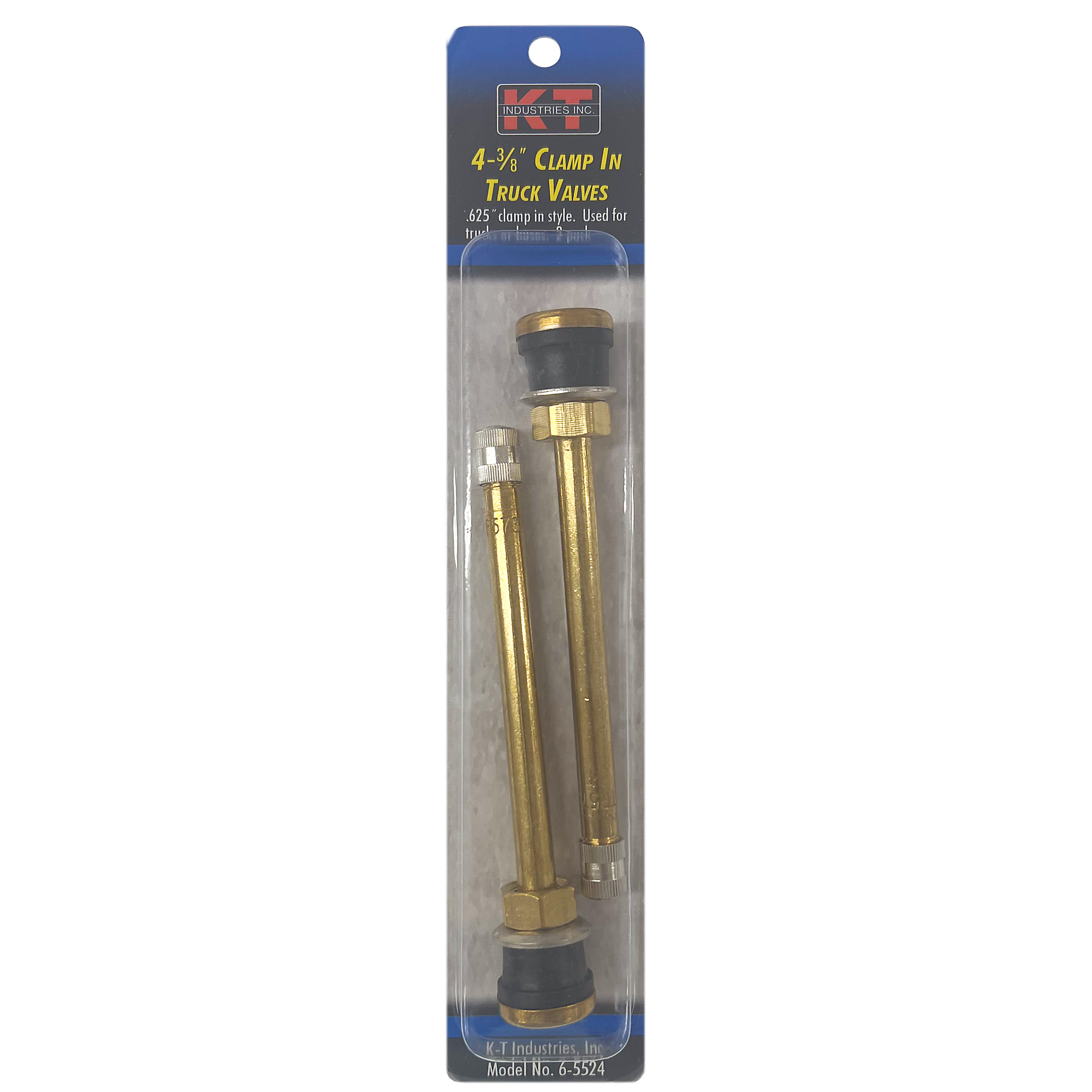 K-T Industries Clamp-In Truck Valve — 4-3/8in. Length, 5/8in. Side Hole Mounting, 2 Pcs, Model# 6-5524